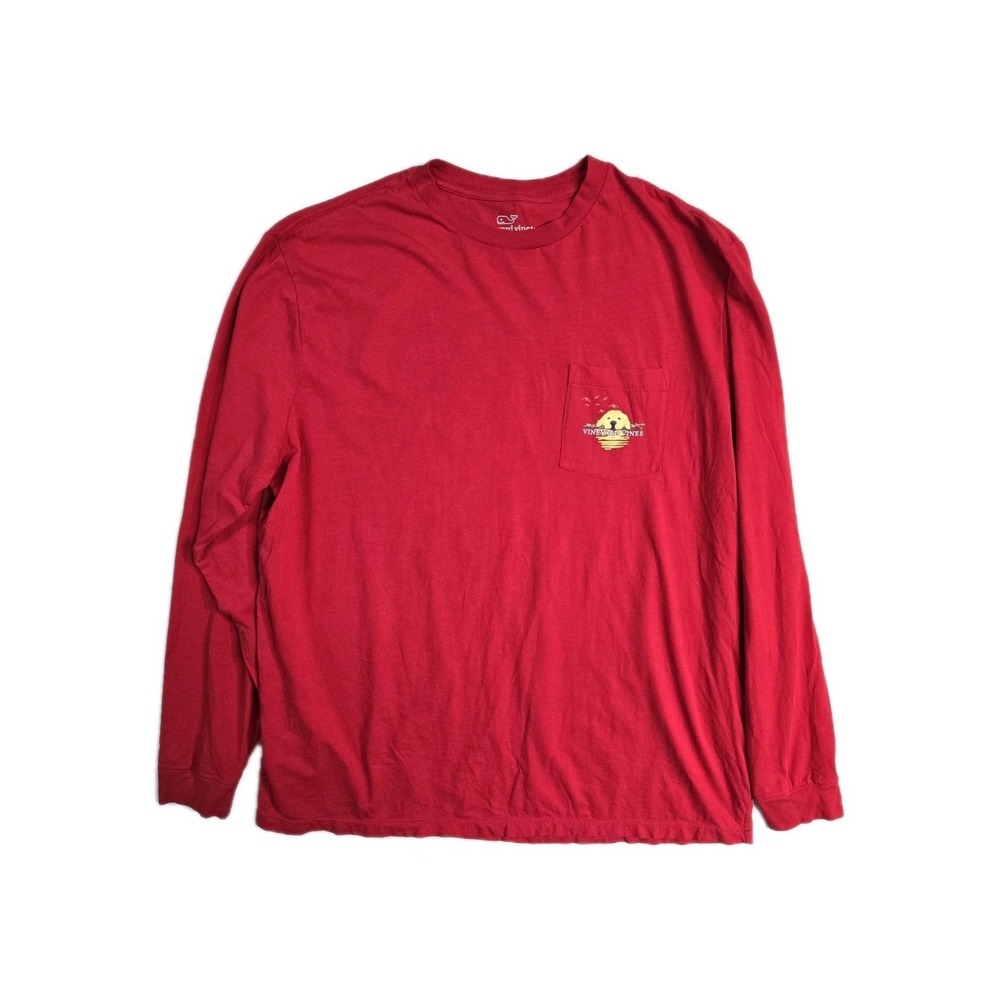 Vineyard Vines Every Dog Should Be This Good Red LS T-Shirt Size XL Men's